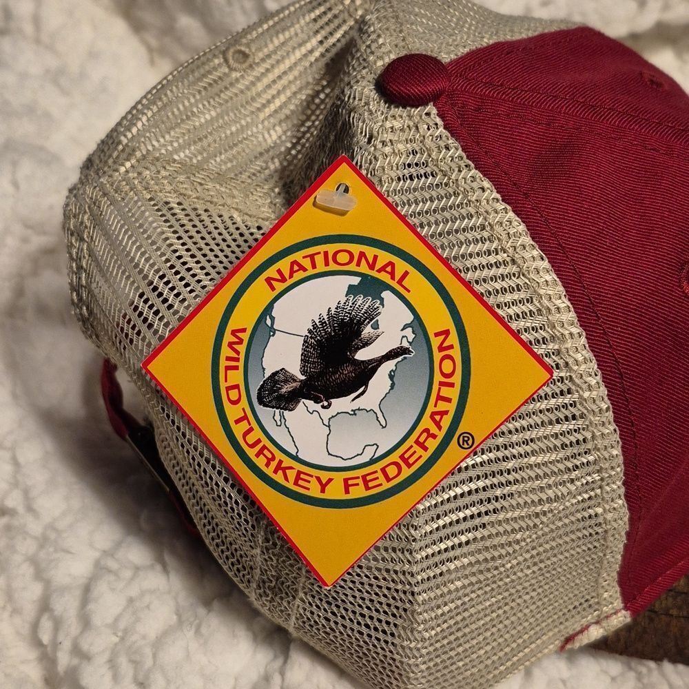 NWTF Turkey Dark Red Faux Suede Sliderback Hat - New - Picture 7 of 9